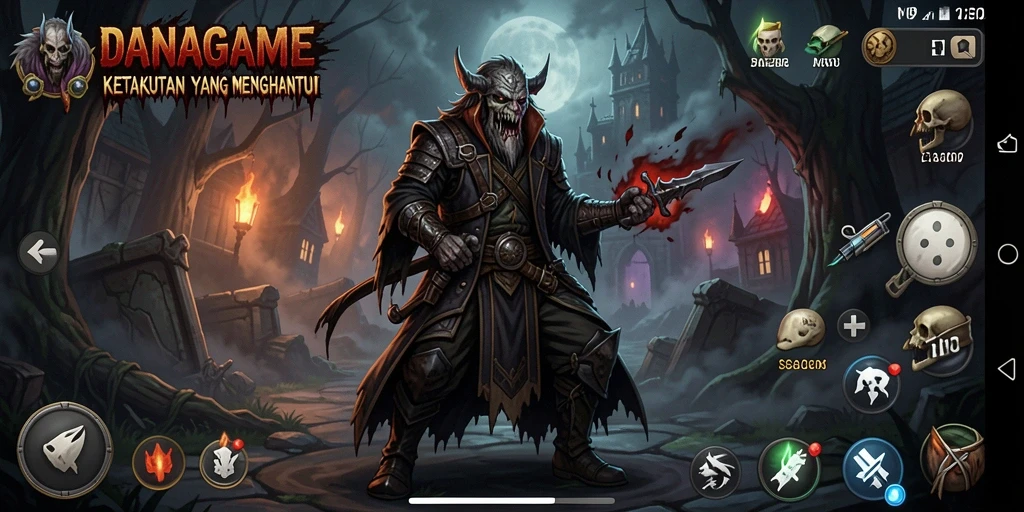 Screenshot menampilkan gameplay menyeramkan dengan suasana gelap yang menegangkan.