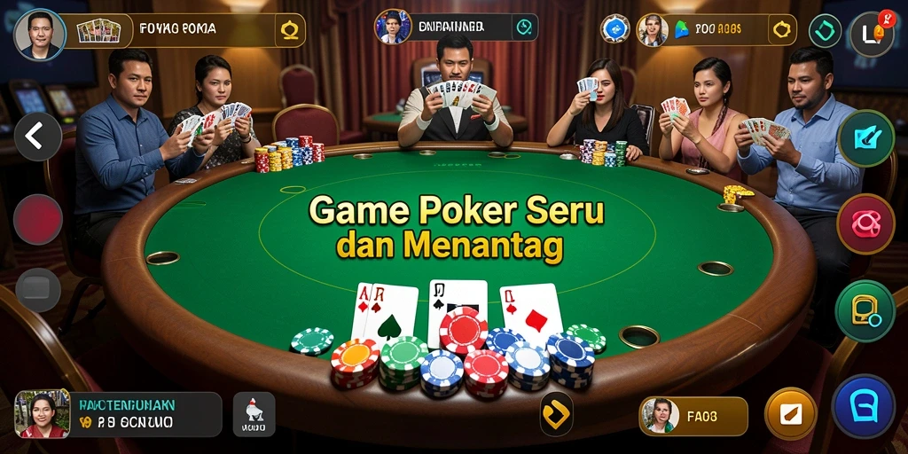 Screenshot gameplay F08 yang menampilkan aksi poker seru.