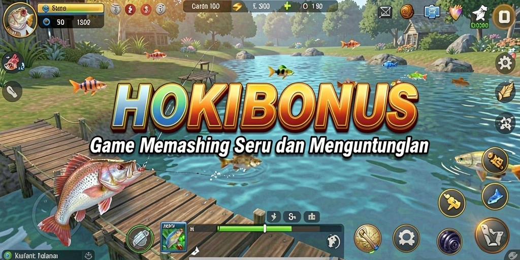 Tampilan gameplay HOKIBONUS yang mendebarkan dalam aksi memancing.