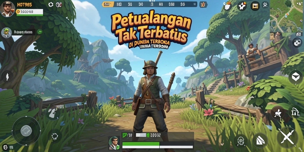 Gameplay HOT985 di dunia terbuka yang luas dan menawan.