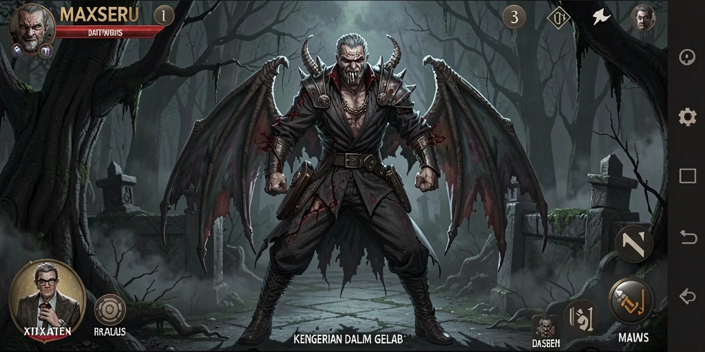 Tangkapan layar gameplay penuh ketegangan dalam MAXSERU.