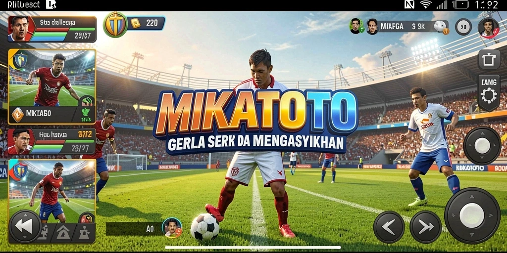 Tangkapan layar gameplay MIKATOTO menampilkan aksi olahraga yang mendebarkan.