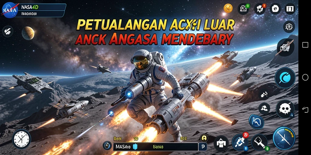 Gameplay menegangkan dalam petualangan luar angkasa di NASA4D.
