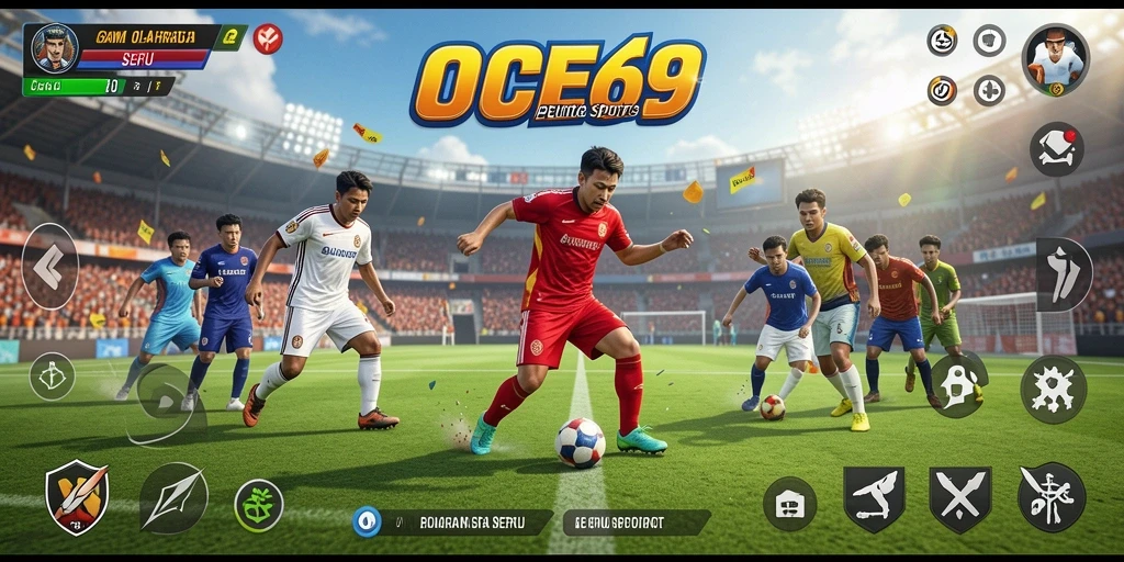 Screenshot OCE69 menampilkan momen seru dalam pertandingan olahraga.