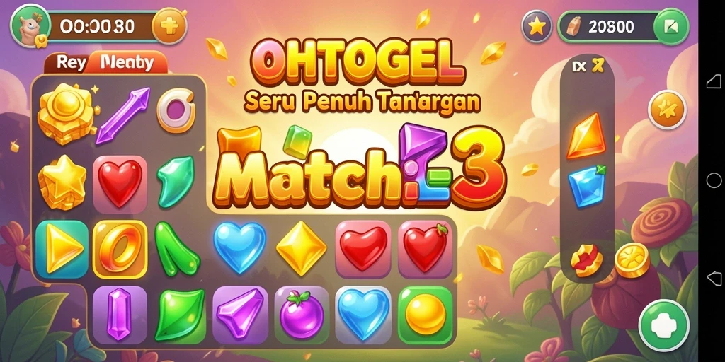 Tangkap momen seru gameplay Match-3 di OHTOGEL.
