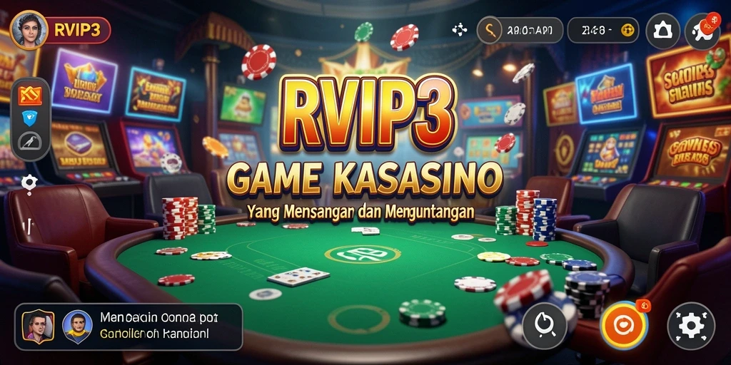 Screenshot utama RVIP3 menampilkan aksi seru permainan Kasino.