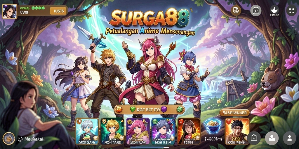 Tangkapan layar aksi seru dalam gameplay Anime SURGA88.