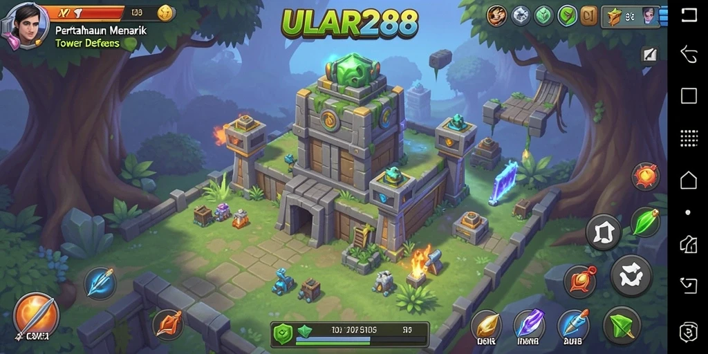 Tangkapan layar dari gameplay seru Tower Defense di ULAR288.
